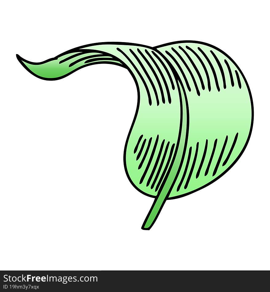 quirky gradient shaded cartoon blowing leaf