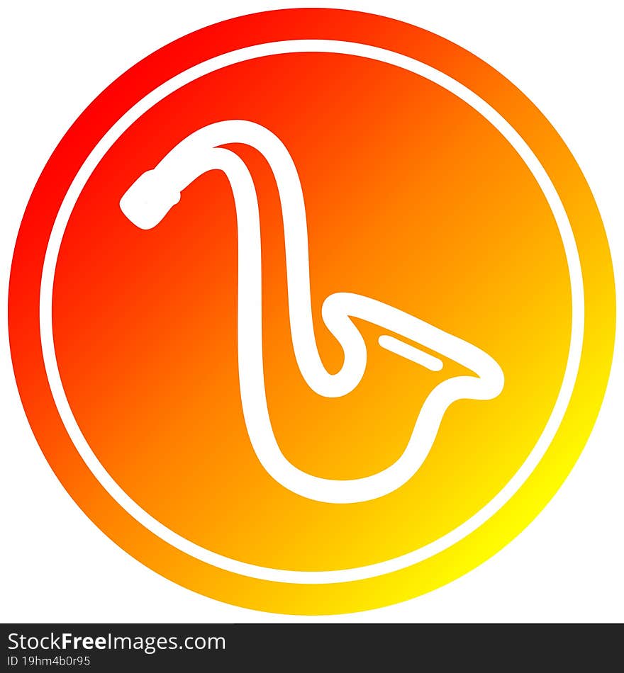 musical instrument saxophone circular in hot gradient spectrum