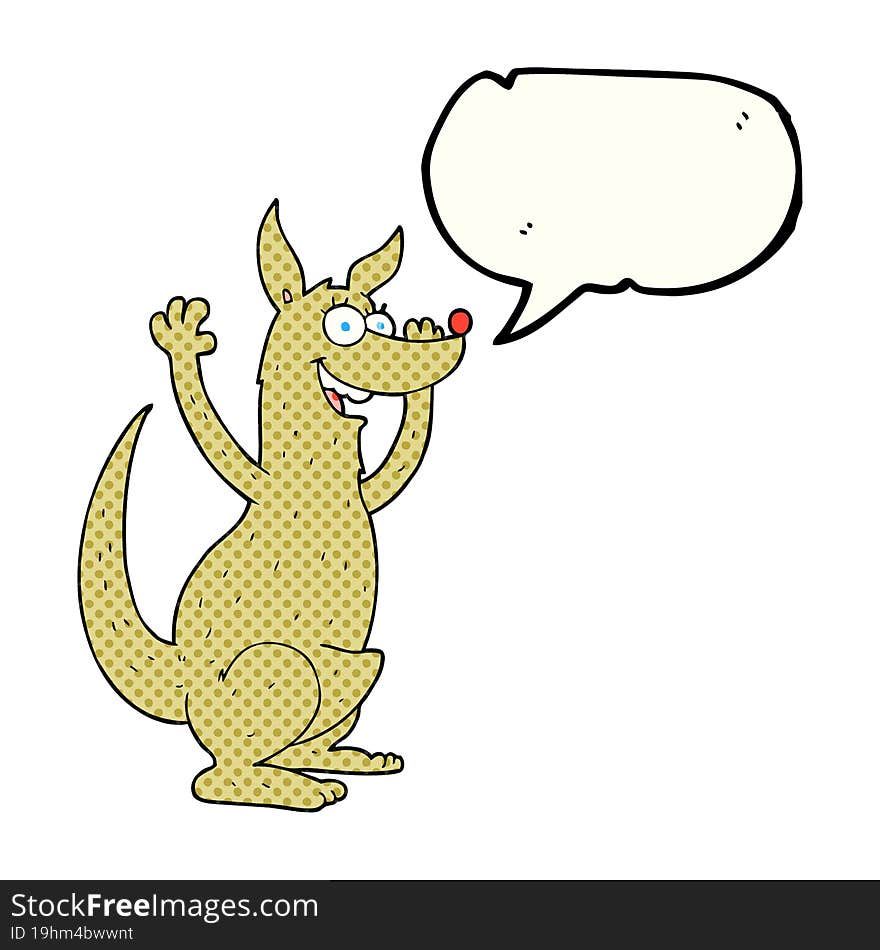 comic book speech bubble cartoon kangaroo