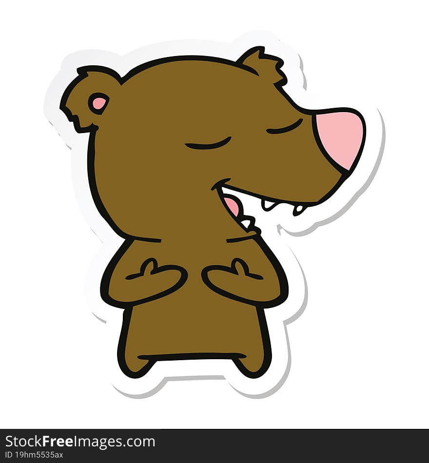 Sticker Of A Cartoon Bear