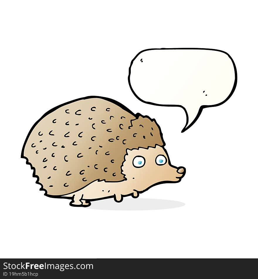 Cartoon Hedgehog With Speech Bubble