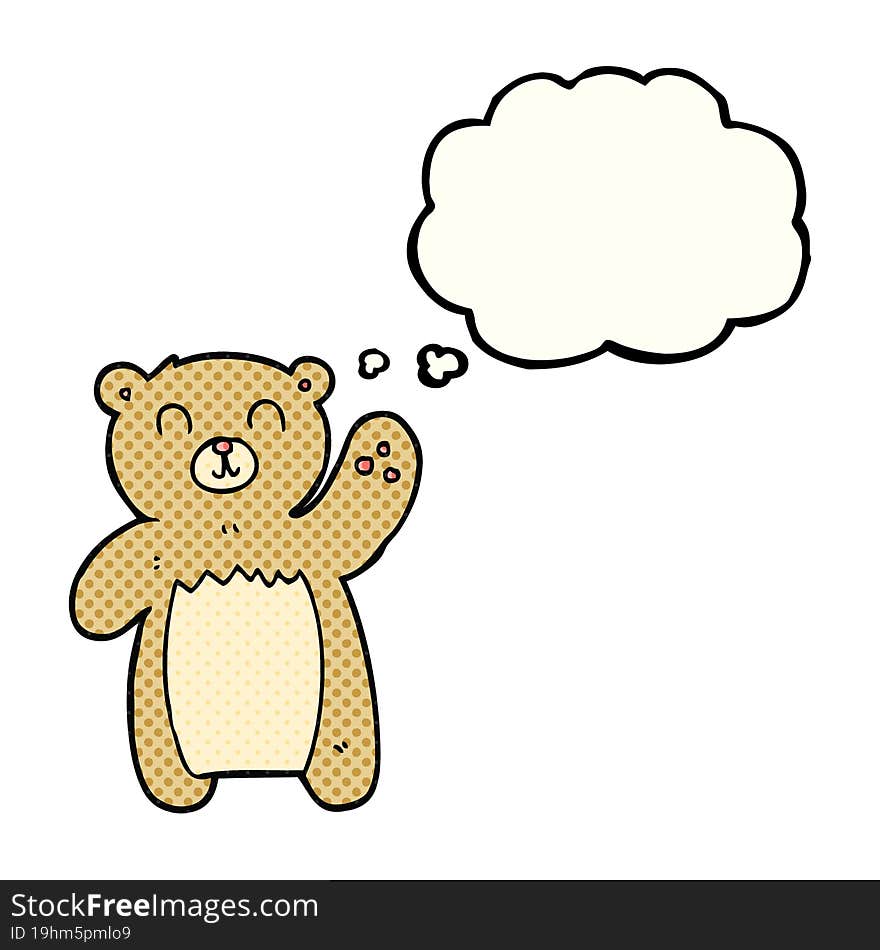 Thought Bubble Cartoon Teddy Bear