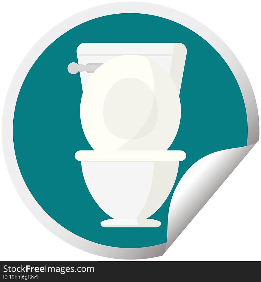 Open Toilet Graphic Circular Sticker