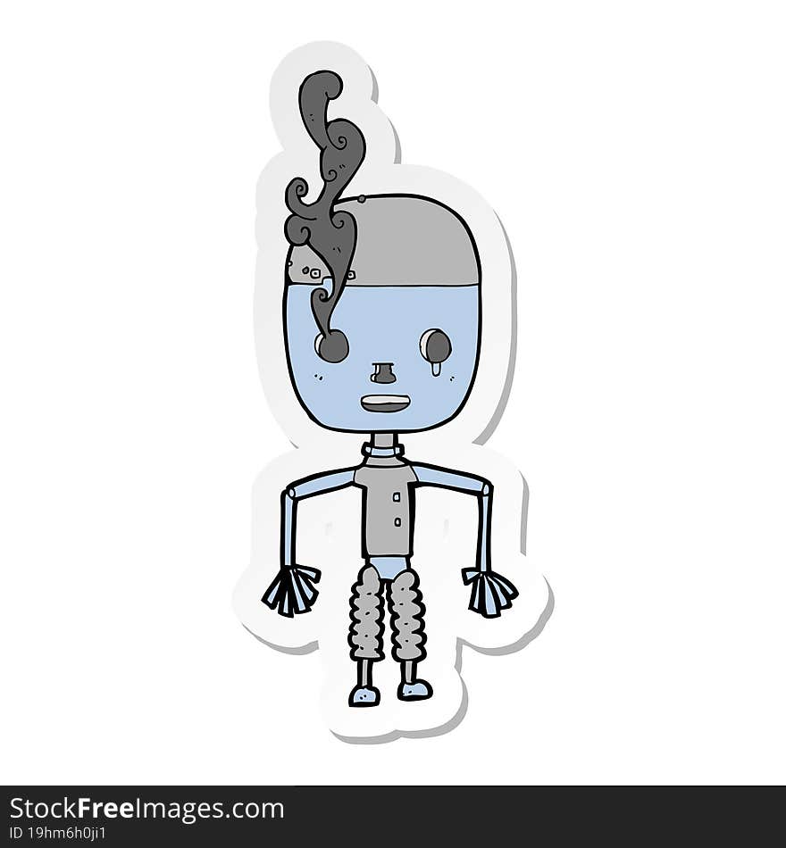 sticker of a cartoon robot