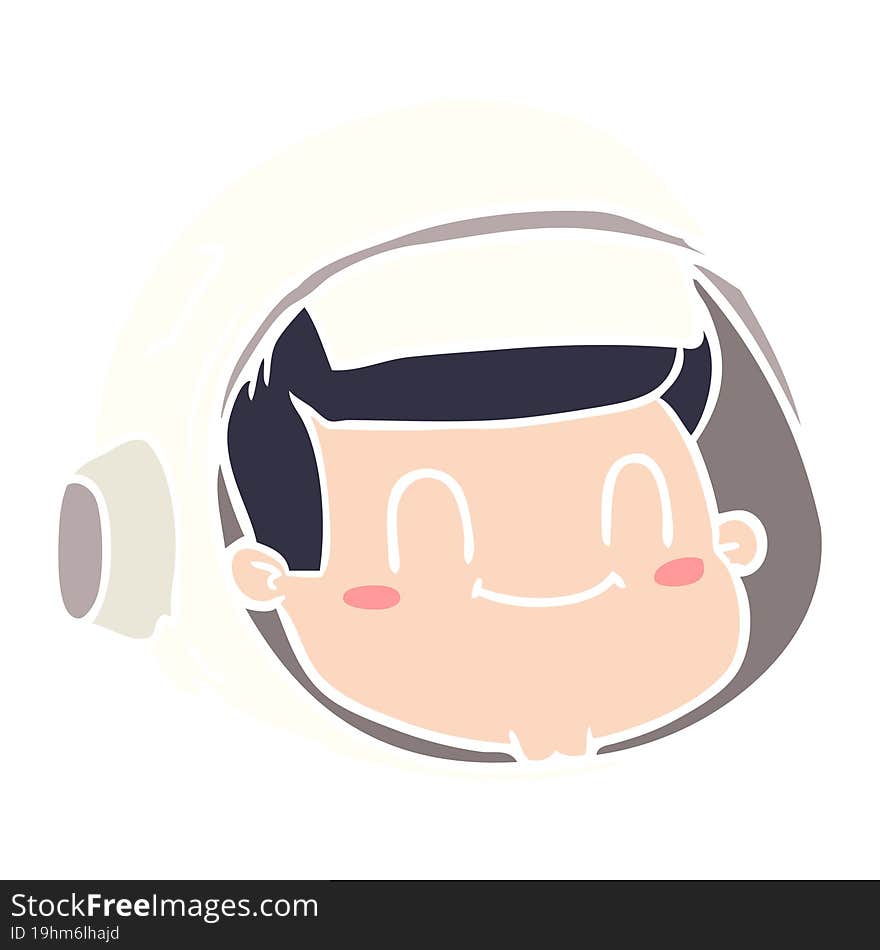 flat color style cartoon astronaut face