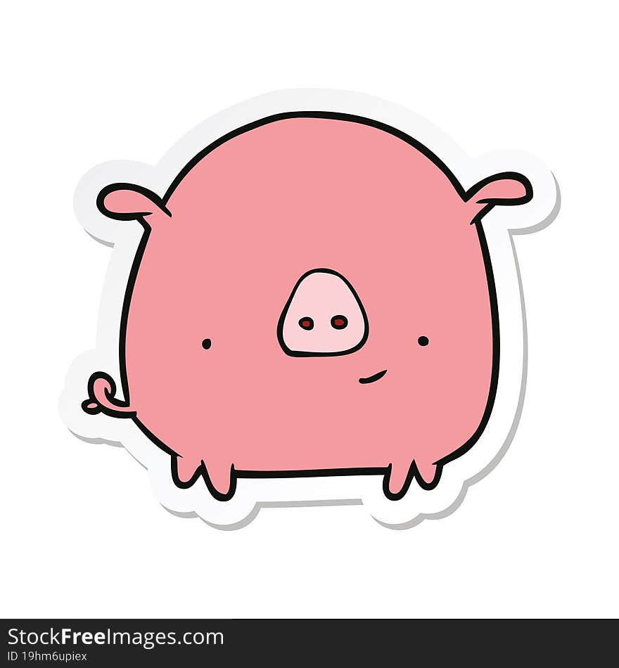 sticker of a cartoon pig