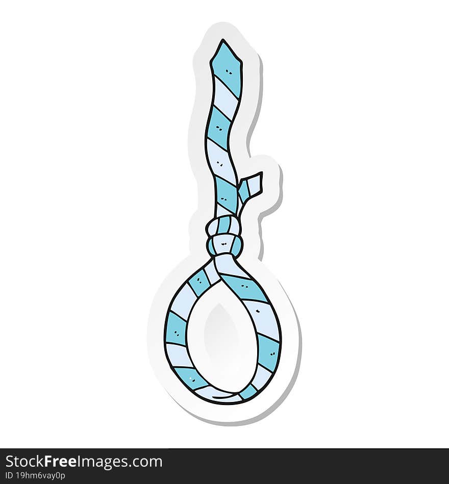 sticker of a cartoon work tie noose