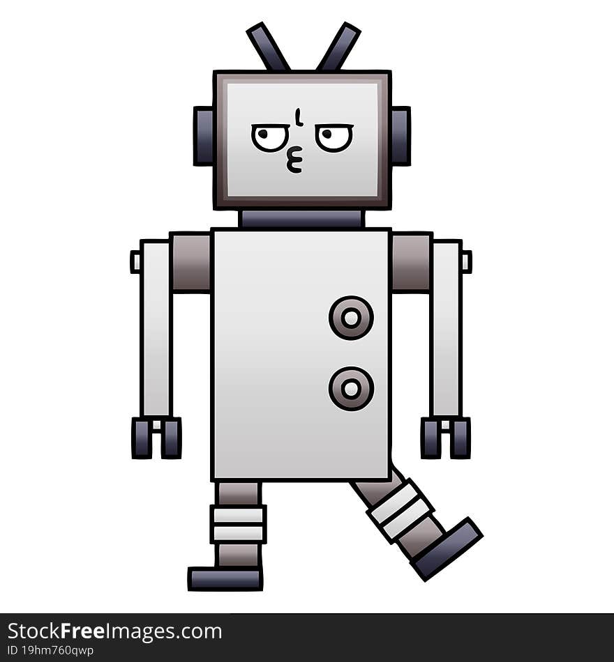 Gradient Shaded Cartoon Robot