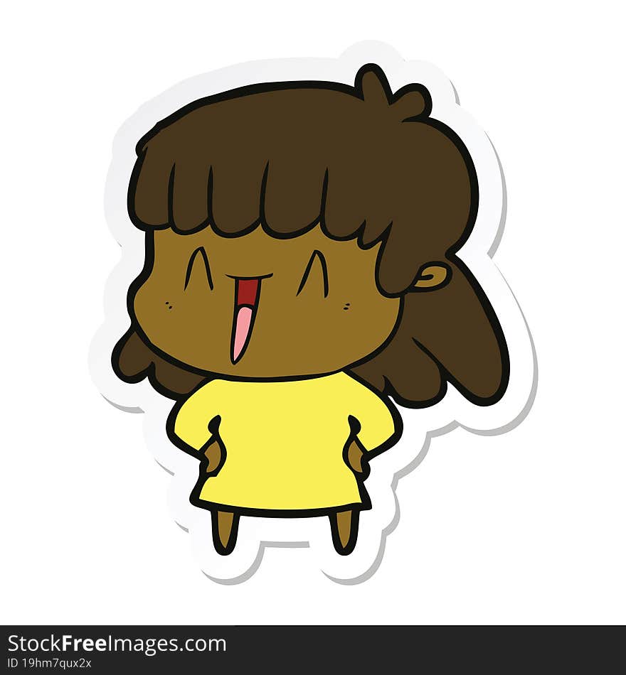 sticker of a cartoon woman