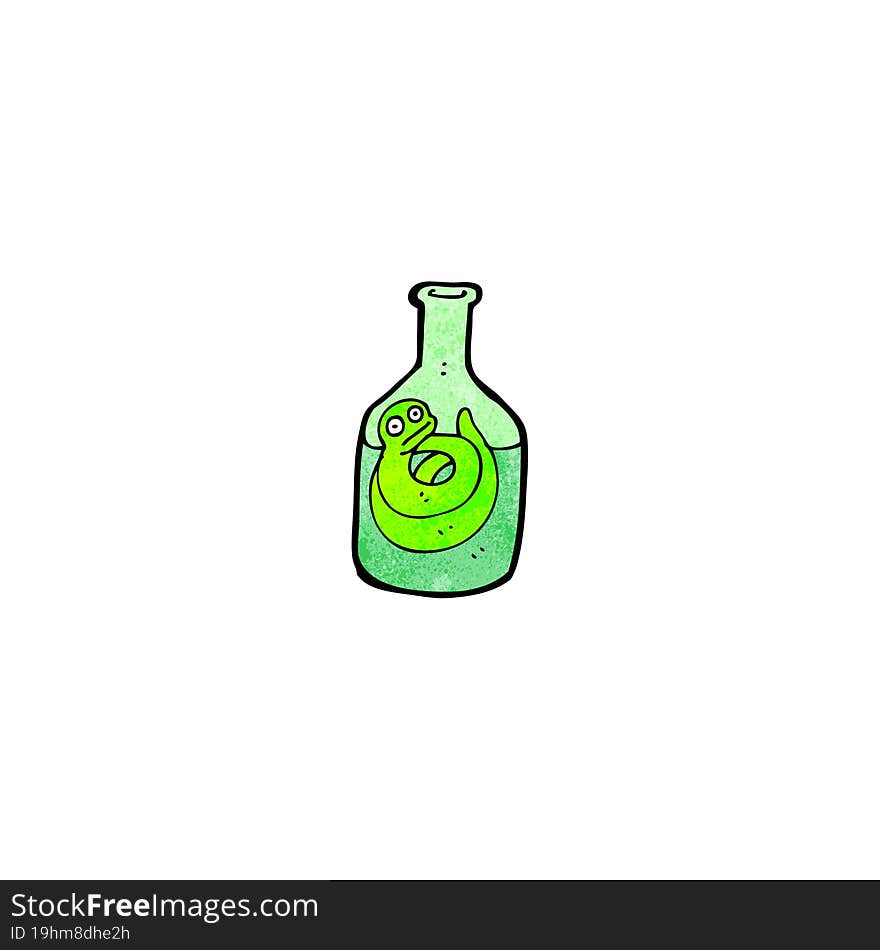 cartoon snake in bottle