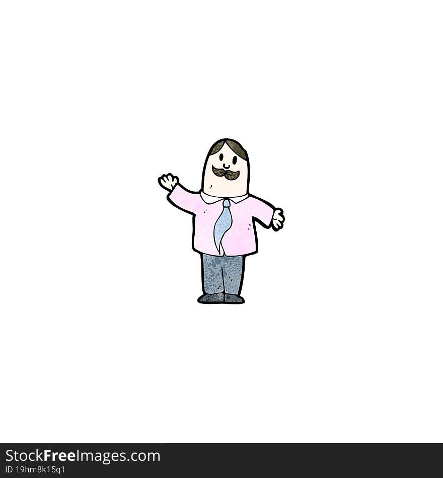 cartoon waving man