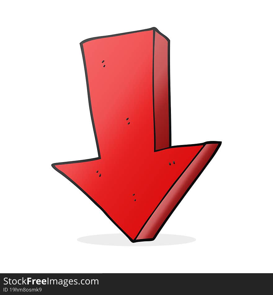 cartoon arrow pointing down