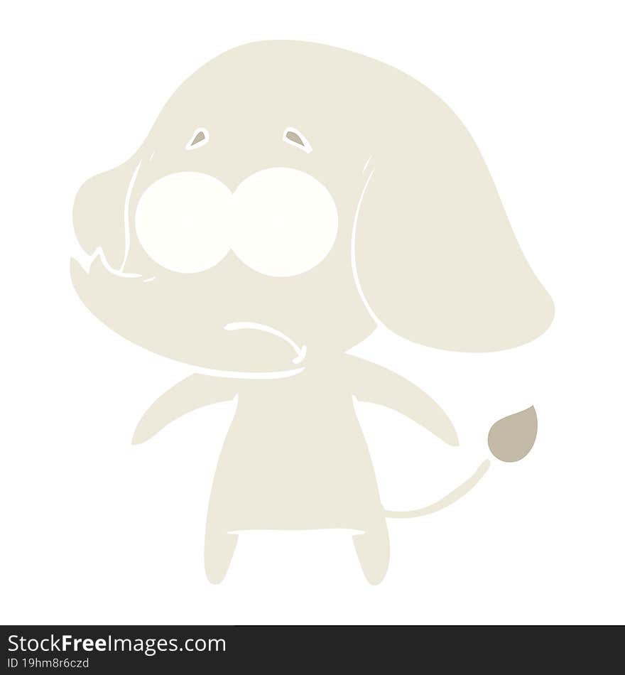 flat color style cartoon unsure elephant