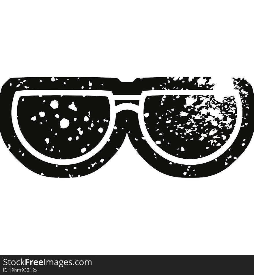 Distressed effect spectacles graphic vector illustration Icon. Distressed effect spectacles graphic vector illustration Icon