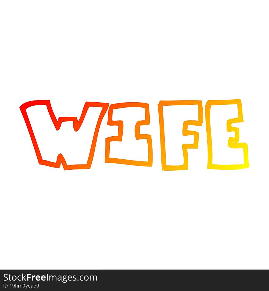 warm gradient line drawing cartoon word