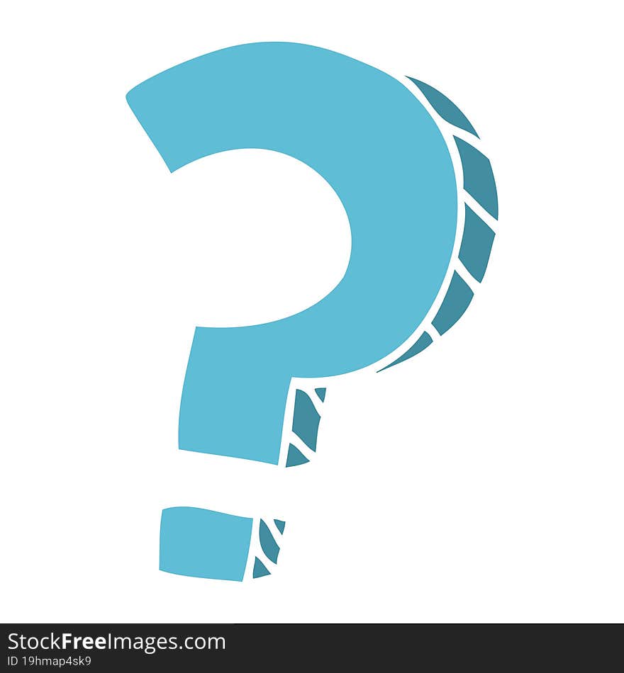 flat color illustration cartoon question mark