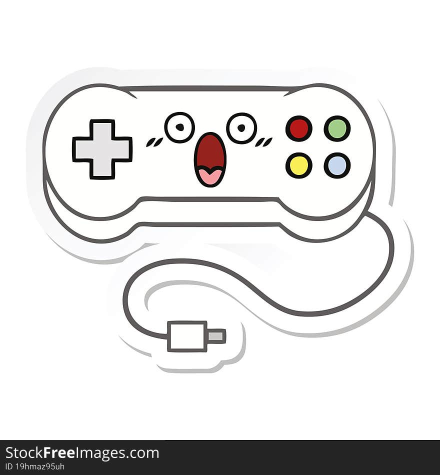 sticker of a cute cartoon game controller