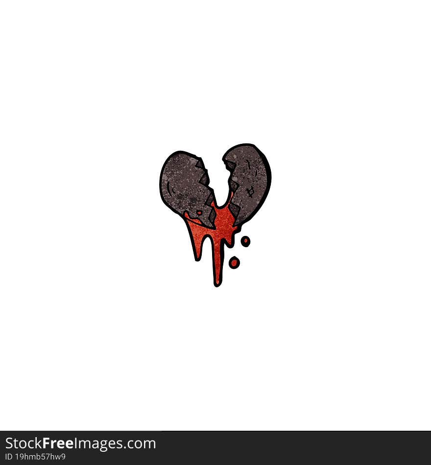 cartoon black heart symbol