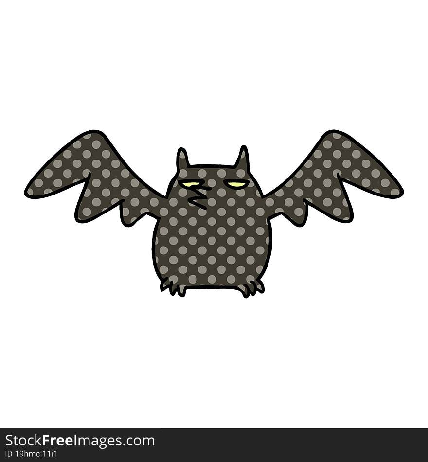 cartoon doodle of a night bat