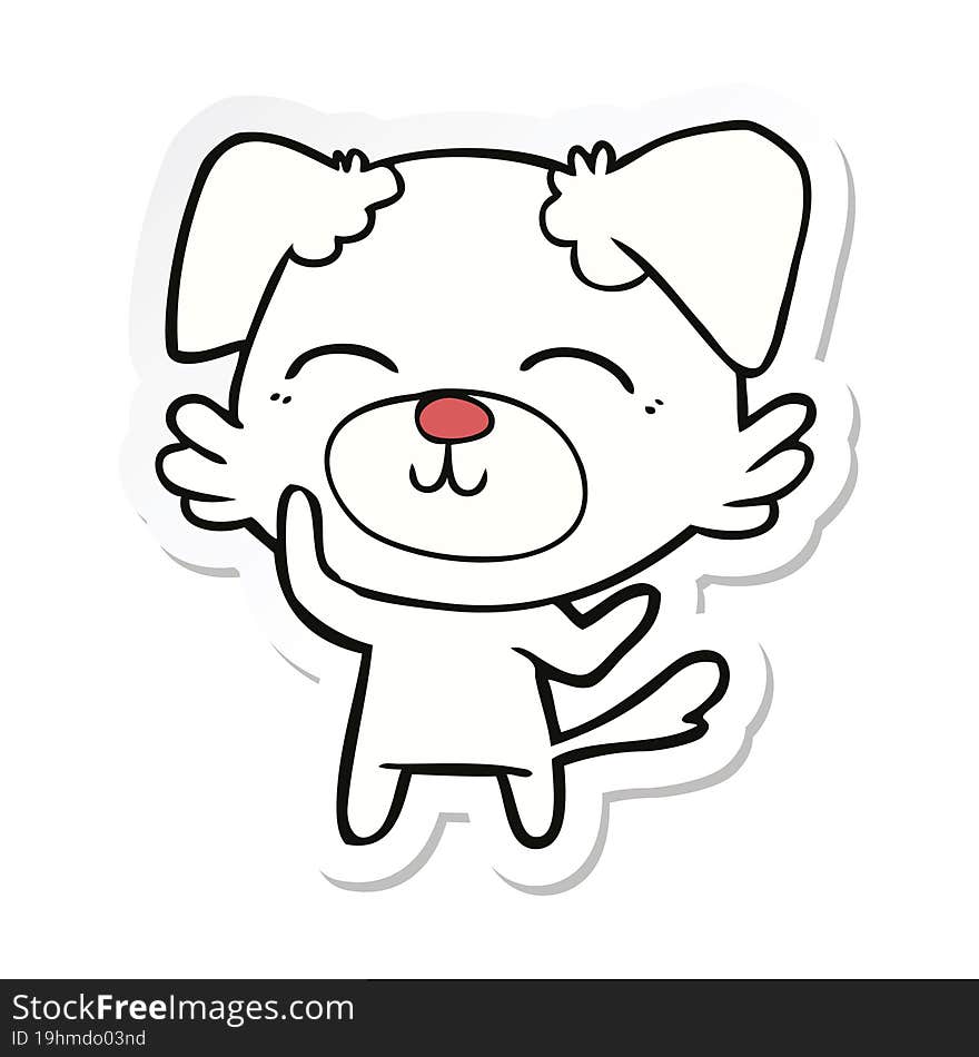 sticker of a cartoon dog