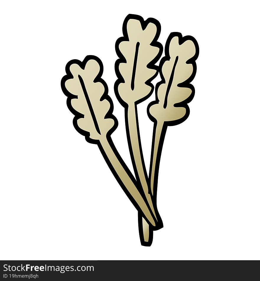 vector gradient illustration cartoon dried wheat