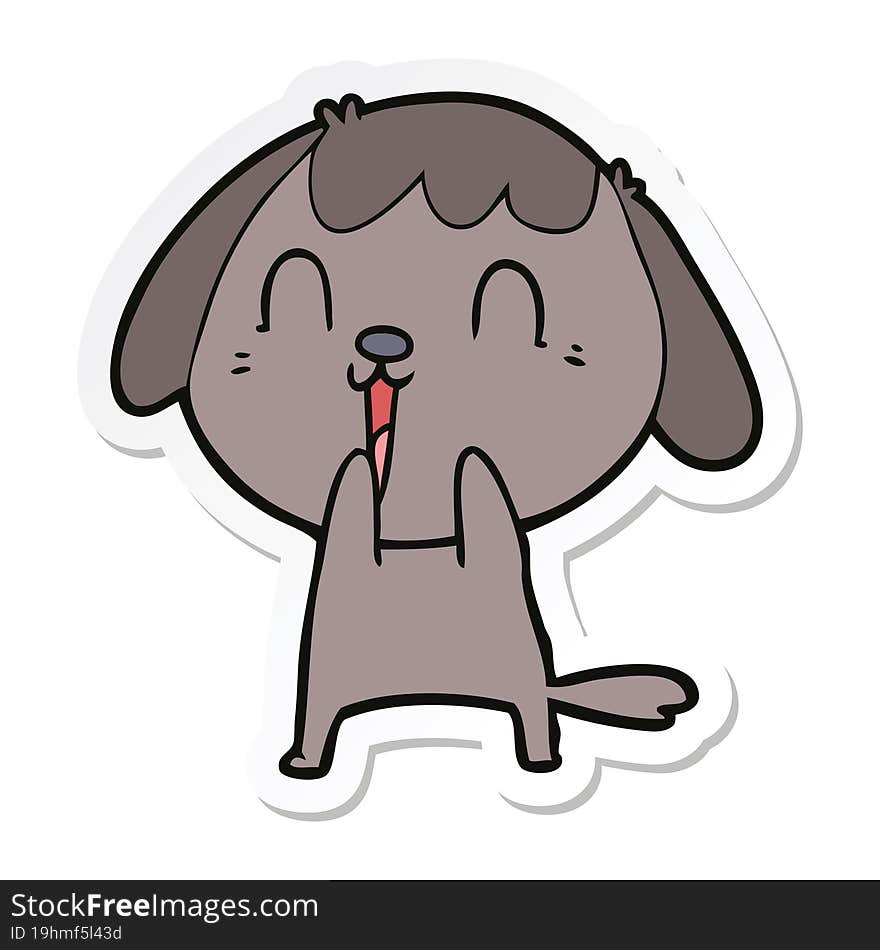 Sticker Of A Cute Cartoon Dog