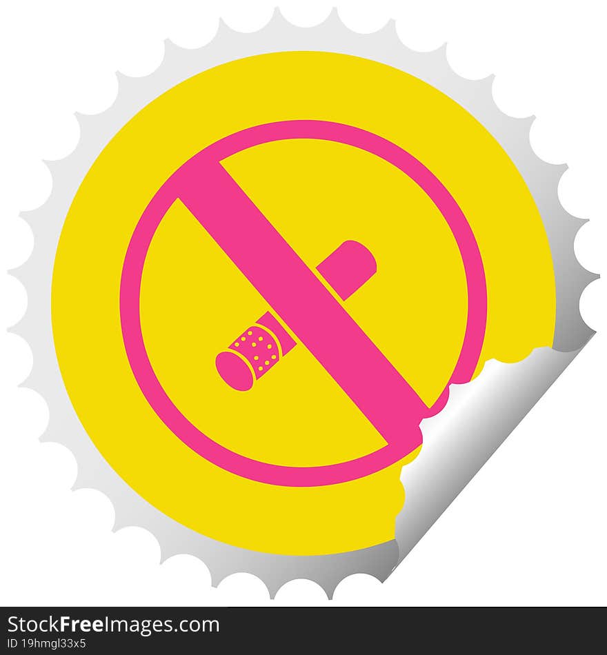 circular peeling sticker cartoon no smoking allowed sign