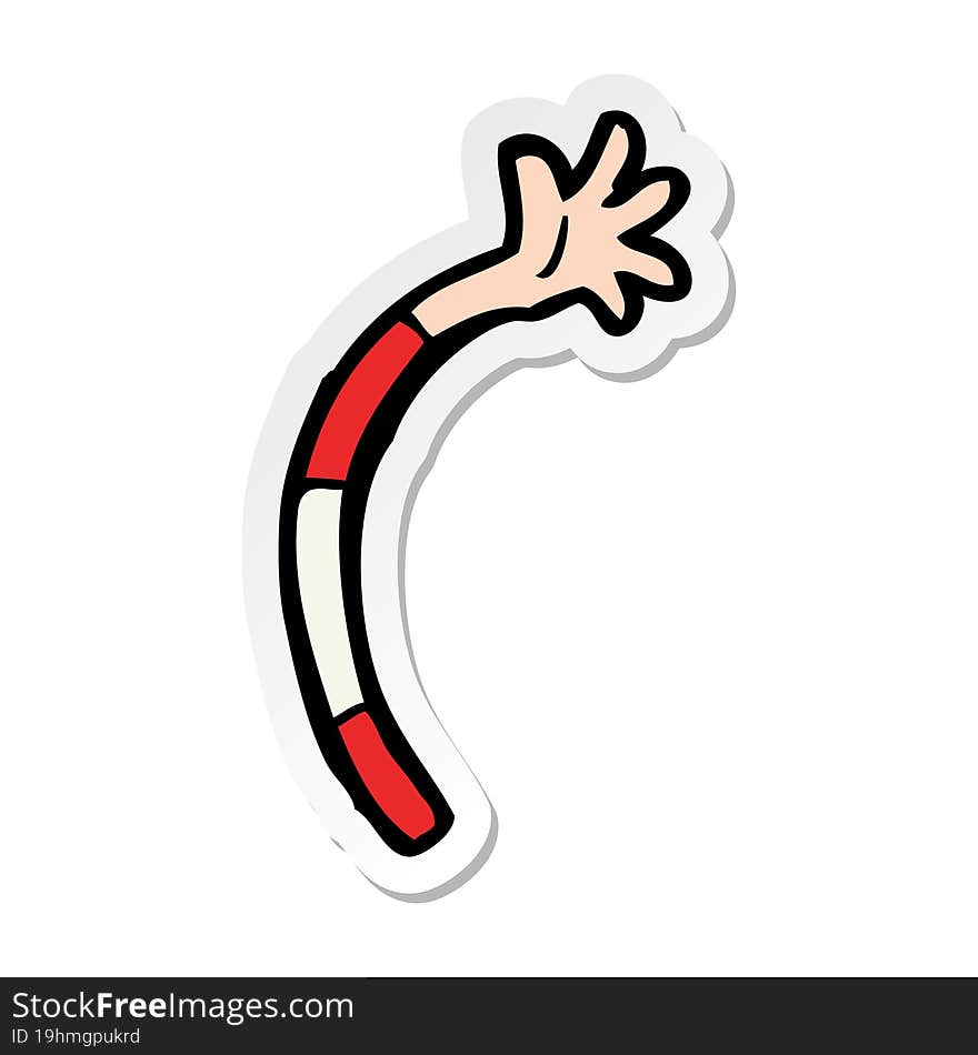 sticker of a cartoon arm