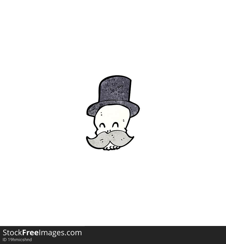 cartoon skull with mustache