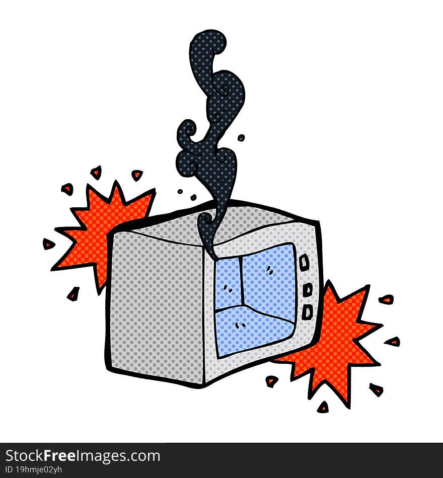 Cartoon Exploding Microwave