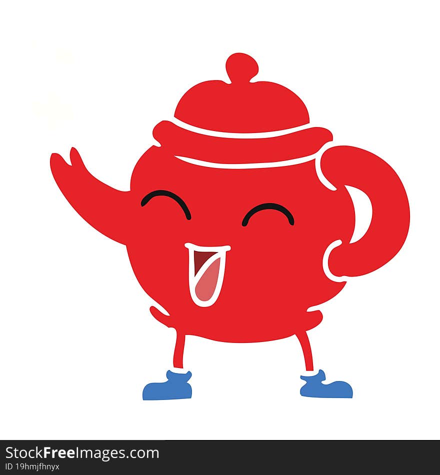 hand drawn cartoon doodle of a blue tea pot