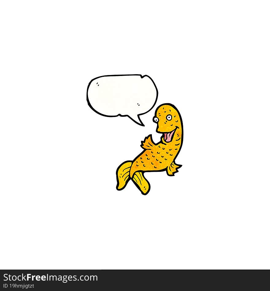 cartoon fish with speech bubble