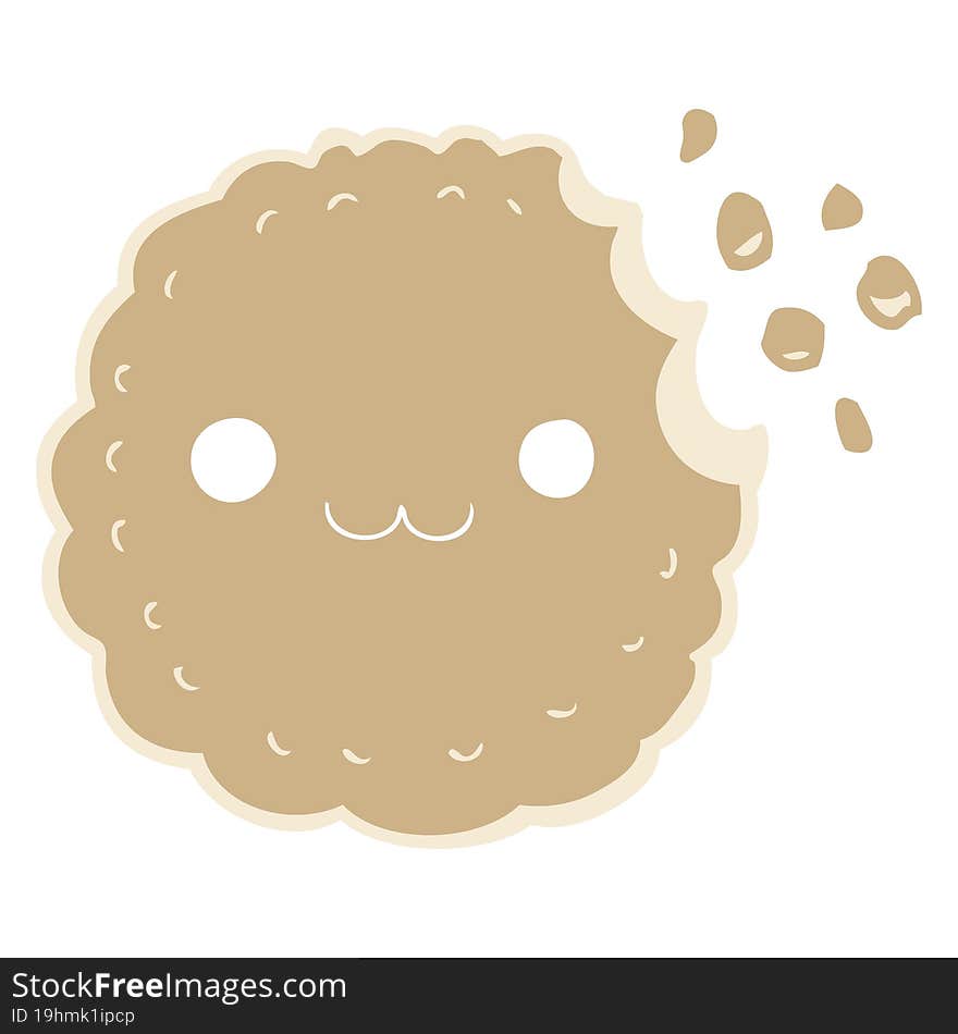 Flat Color Style Cartoon Biscuit