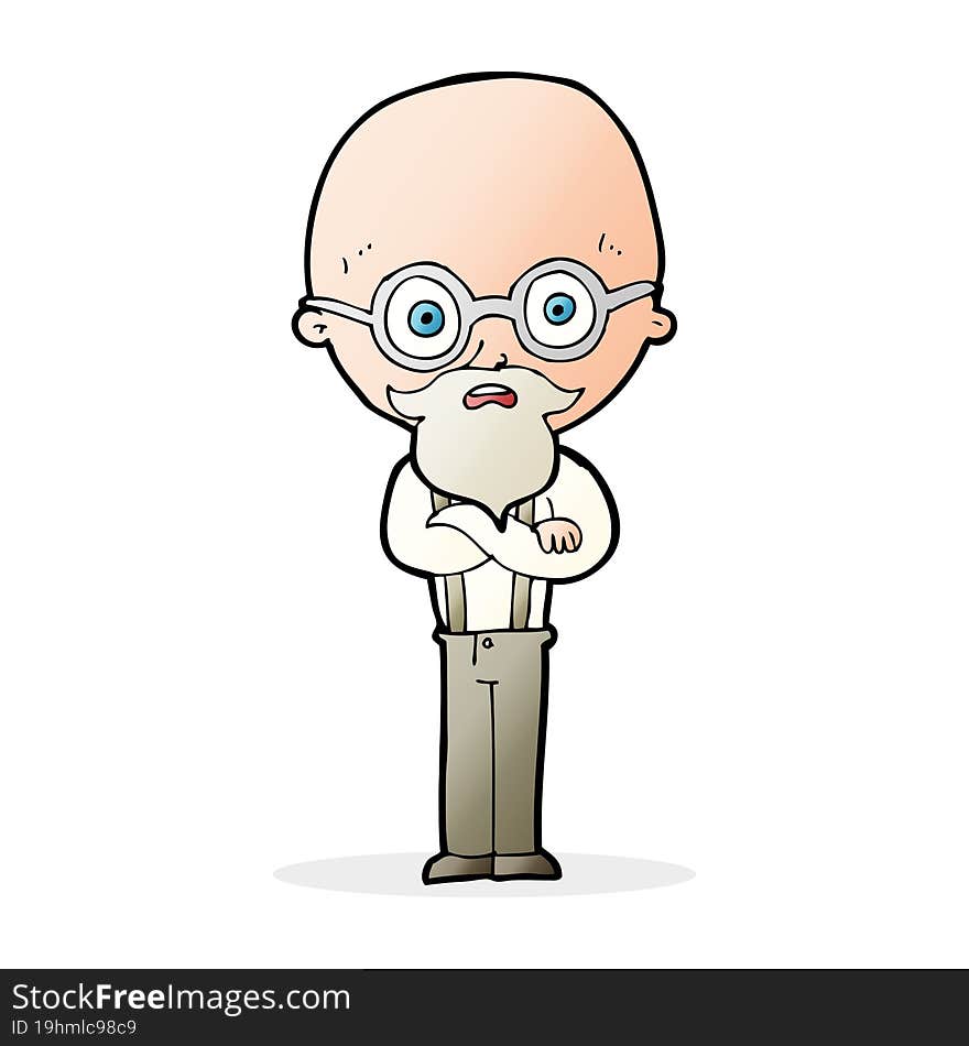 cartoon annoyed old man