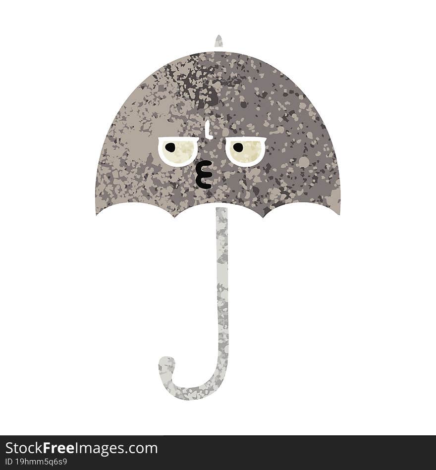 retro illustration style cartoon umbrella