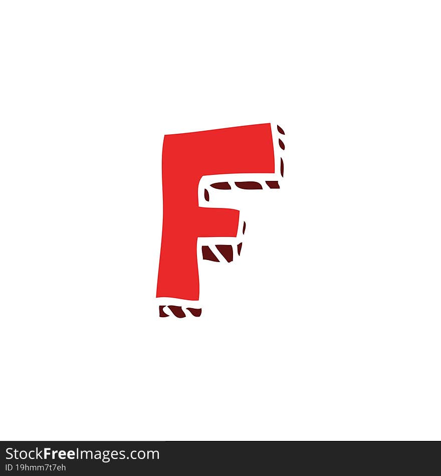 Cartoon Doodle Letter F