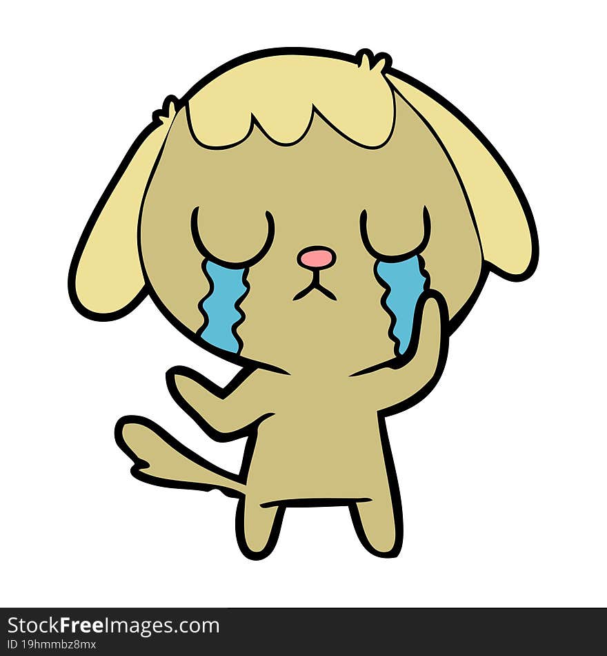 cute cartoon dog crying. cute cartoon dog crying