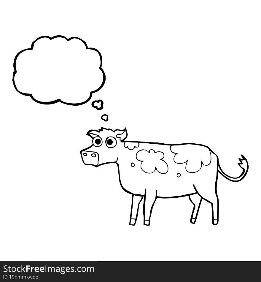 thought bubble cartoon cow