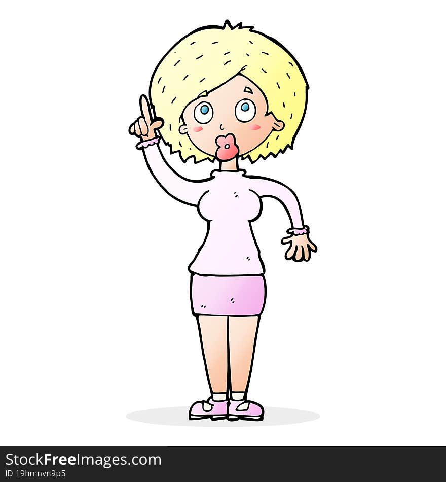 cartoon woman with idea