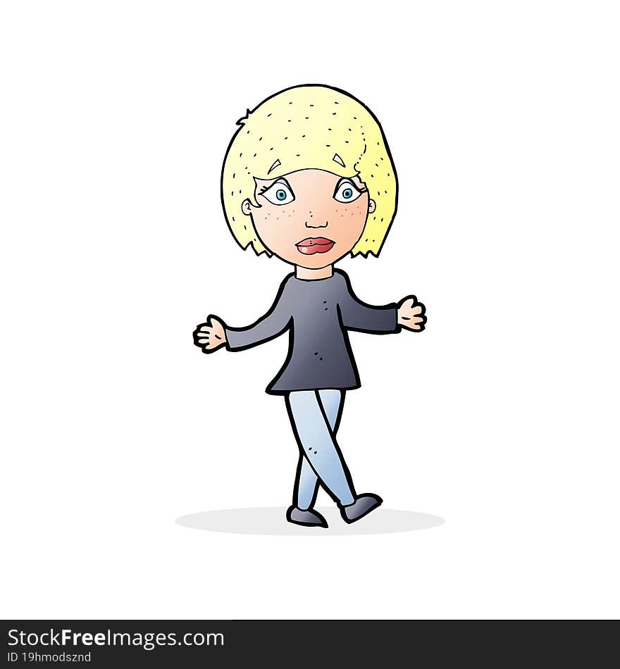 Cartoon Suprised Woman