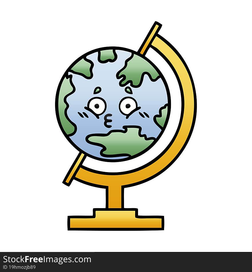 gradient shaded cartoon of a globe of the world