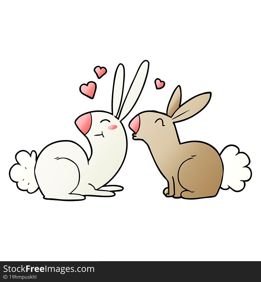 cartoon rabbits in love. cartoon rabbits in love