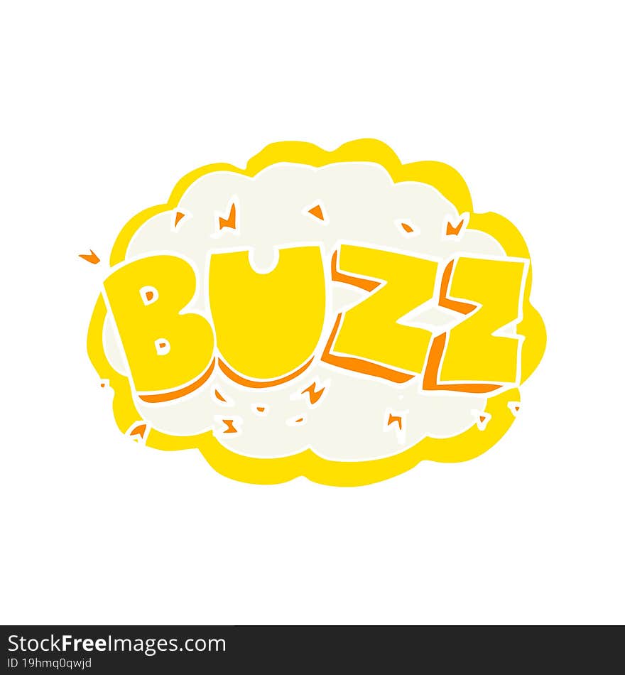 flat color illustration of a cartoon buzz symbol