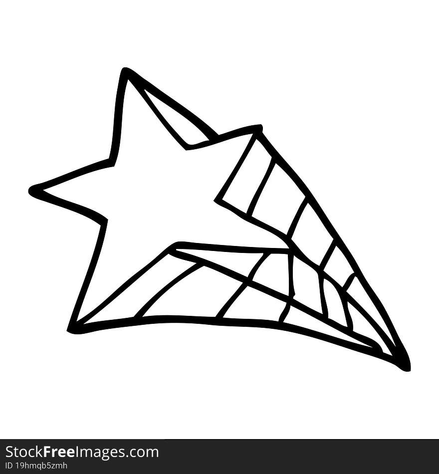 line drawing cartoon shooting star