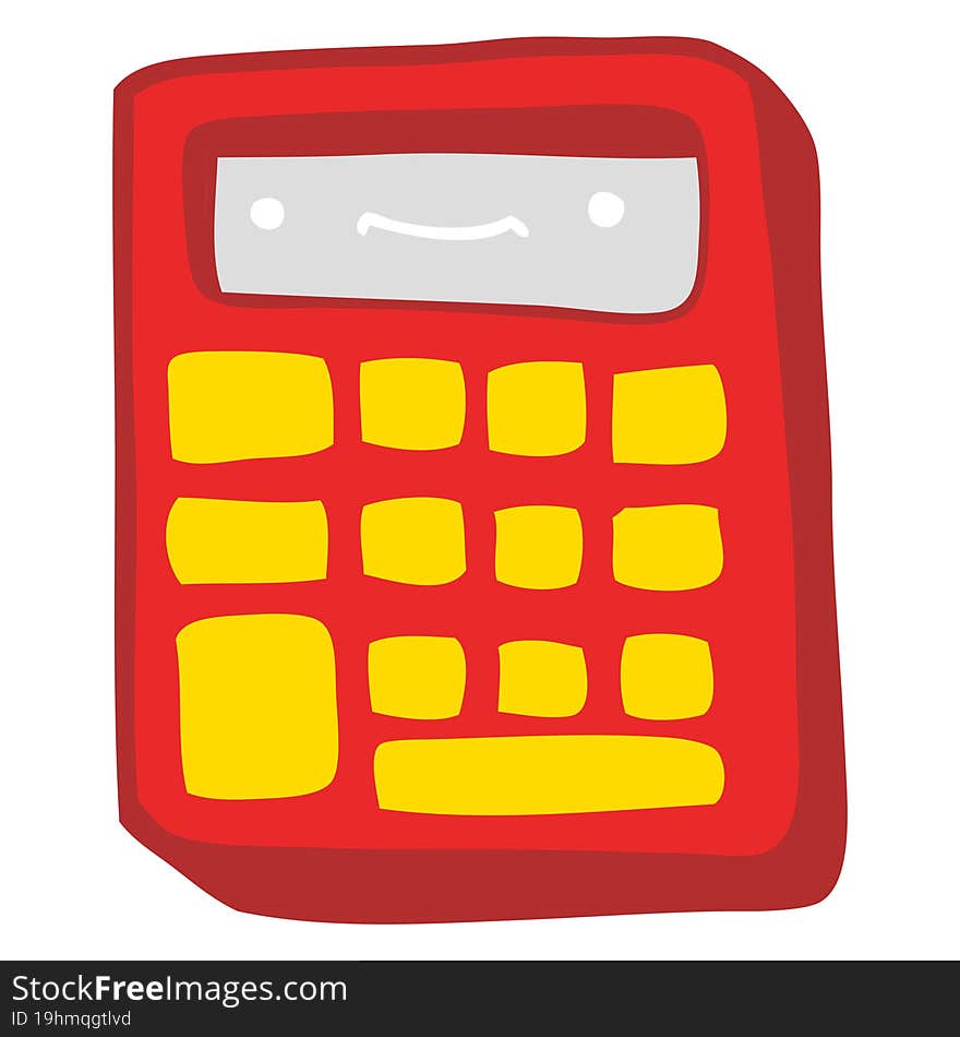 flat color style cartoon calculator