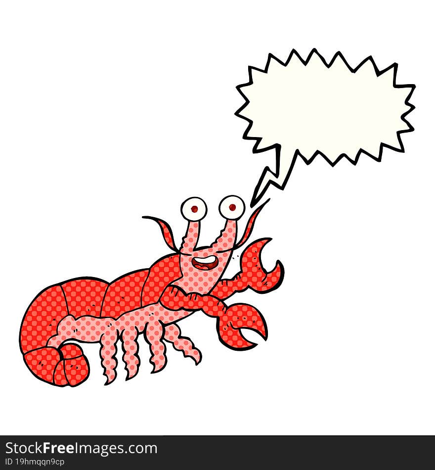 comic book speech bubble cartoon lobster