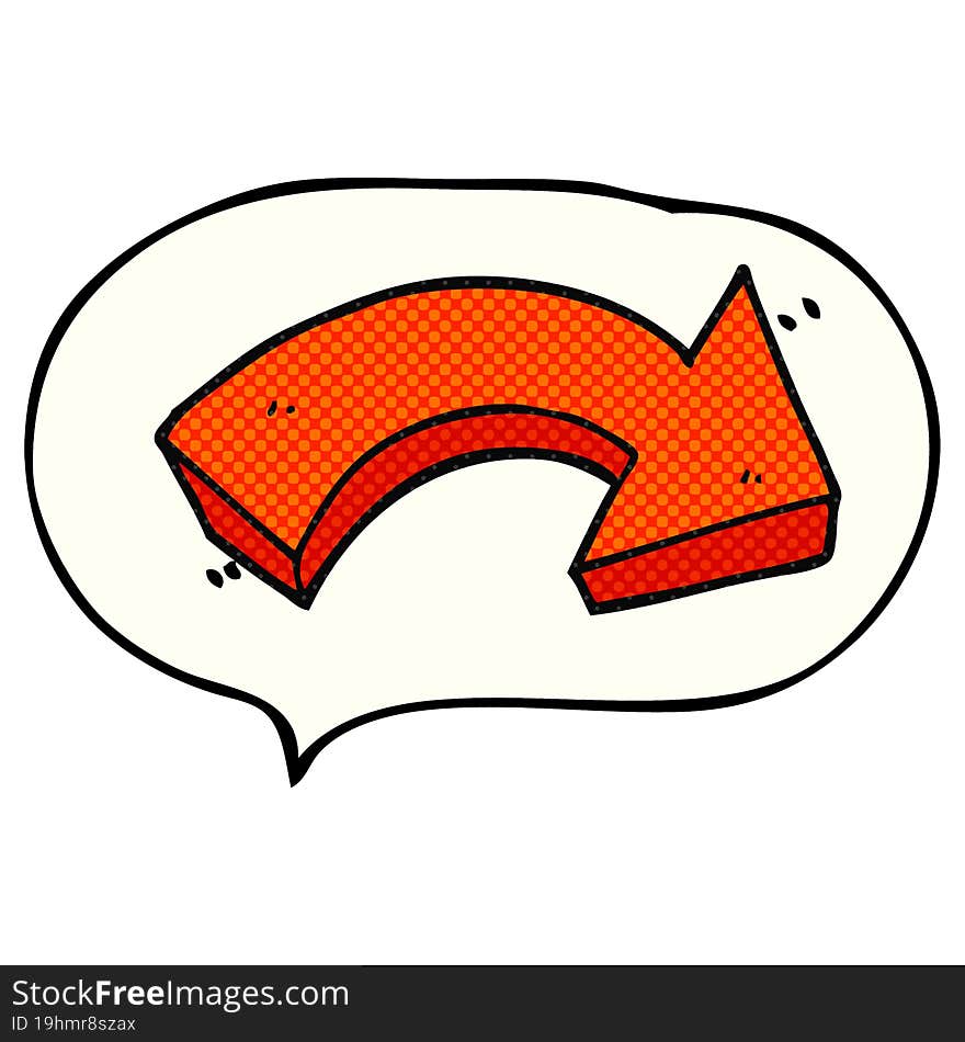 comic book speech bubble cartoon pointing arrow