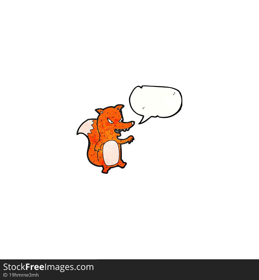 cartoon fox with speech bubble