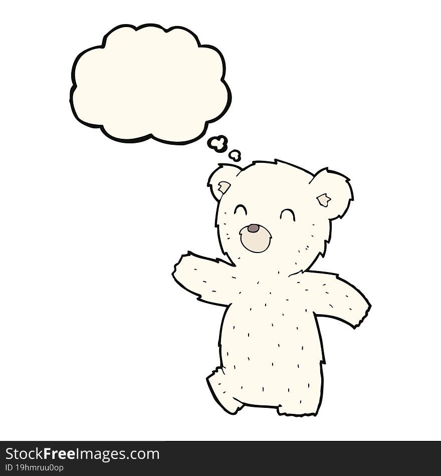 cartoon polar bear with thought bubble