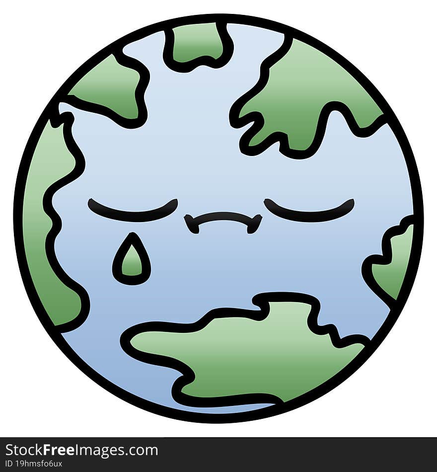 gradient shaded cartoon planet earth